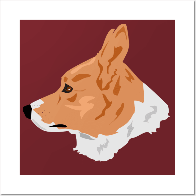 Corgi Vector Portrait Wall Art by TaliDe